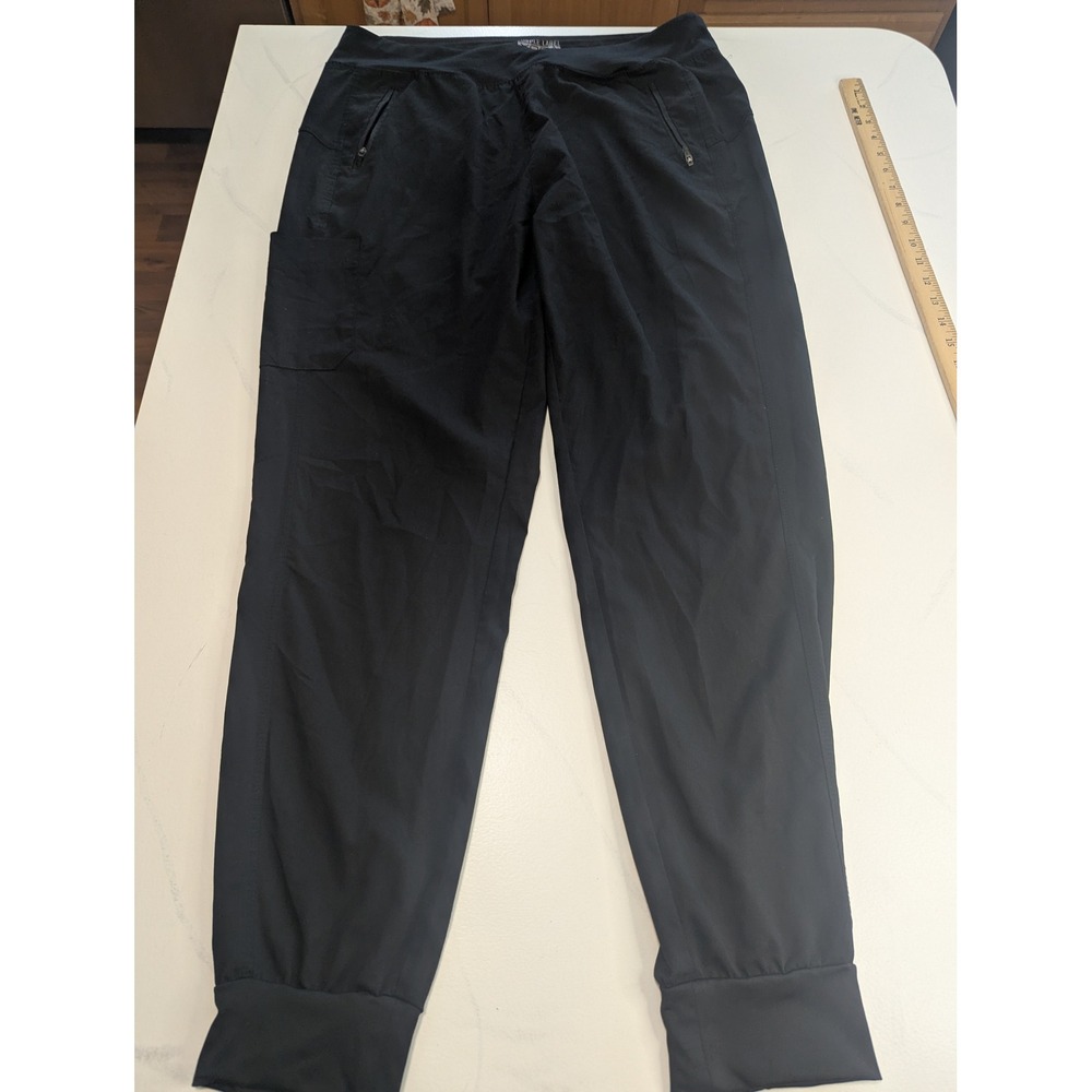 Healing Hands Purple Label Yoga Tori Scrub Pants Black Jogger Tall LT